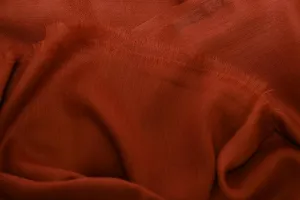 Rust Beautiful Hand Woven Solid Colour Soft Silk Wool Scarf | Stole | Shawl | Wrap