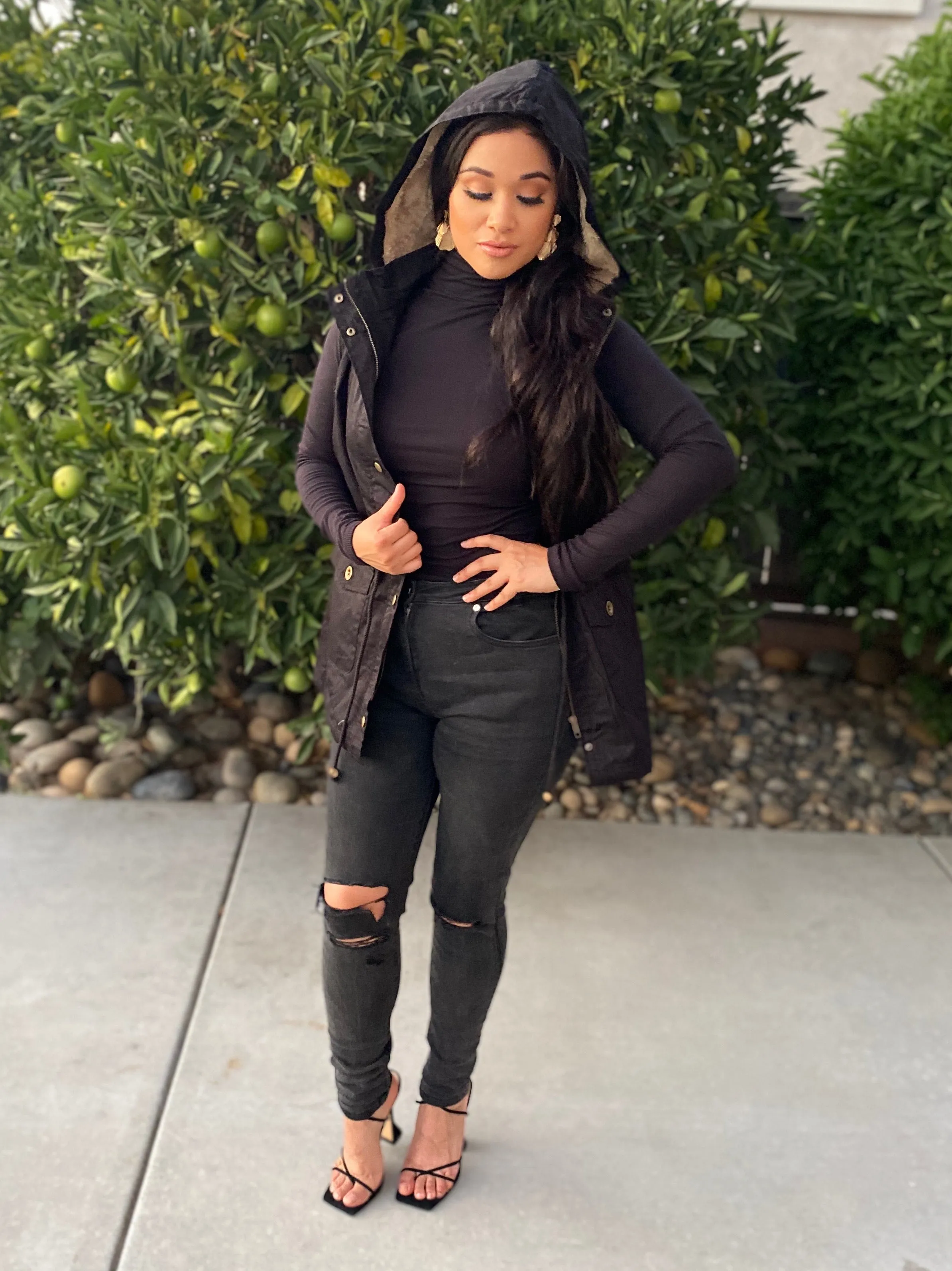 Safari Utility Vest Jacket (black)