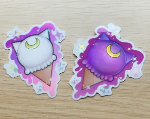 Sailor Moon Artemis & Luna holographic vinyl sticker