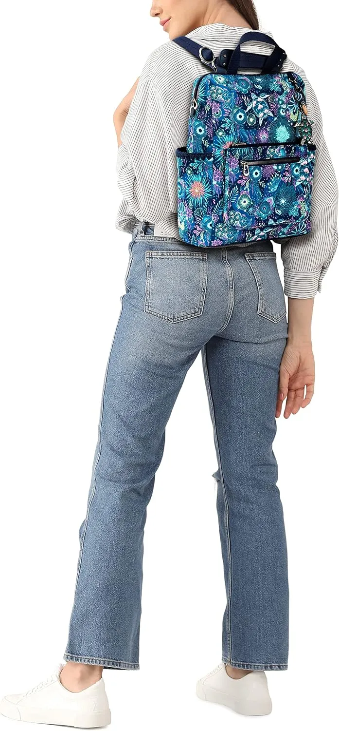 Sakroots womens Eco-twill Loyola Convertible Backpack, Royal Blue Seascape, One Size US