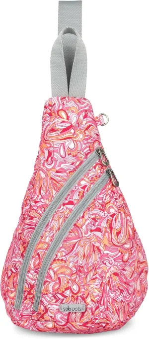 Sakroots Women's Go Sling Backpack, Sorbet Treehouse, 9IN x 6IN x 15IN