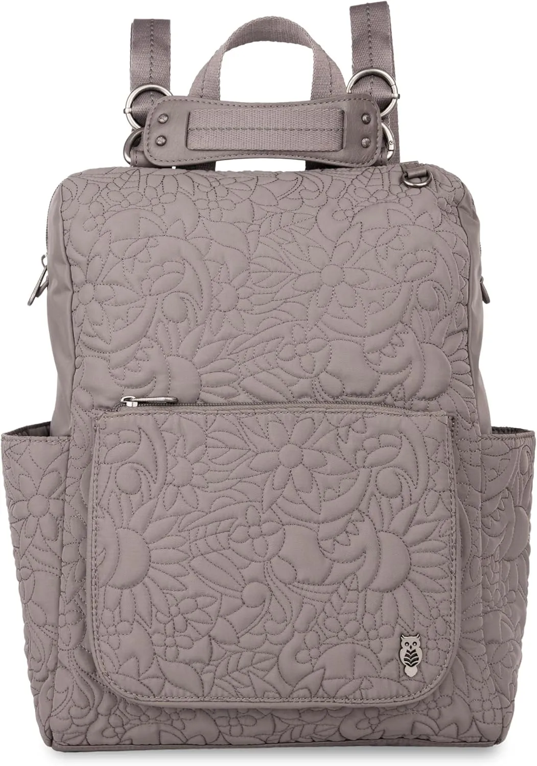 Sakroots Women's Loyola Convertible Backpack, Mushroom Spirit Desert Quilted, 10.75IN x 4.75IN x 15IN