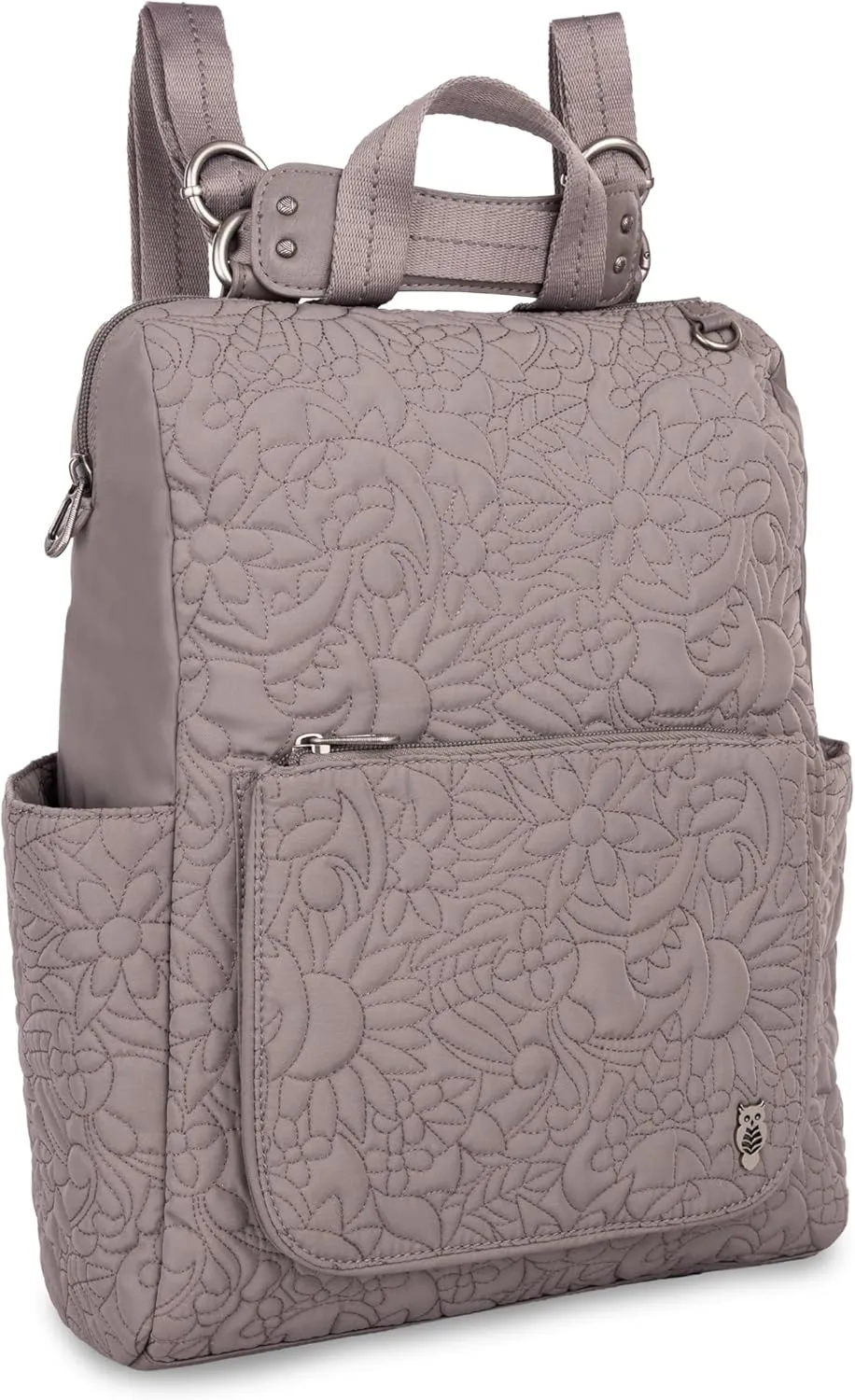 Sakroots Women's Loyola Convertible Backpack, Mushroom Spirit Desert Quilted, 10.75IN x 4.75IN x 15IN