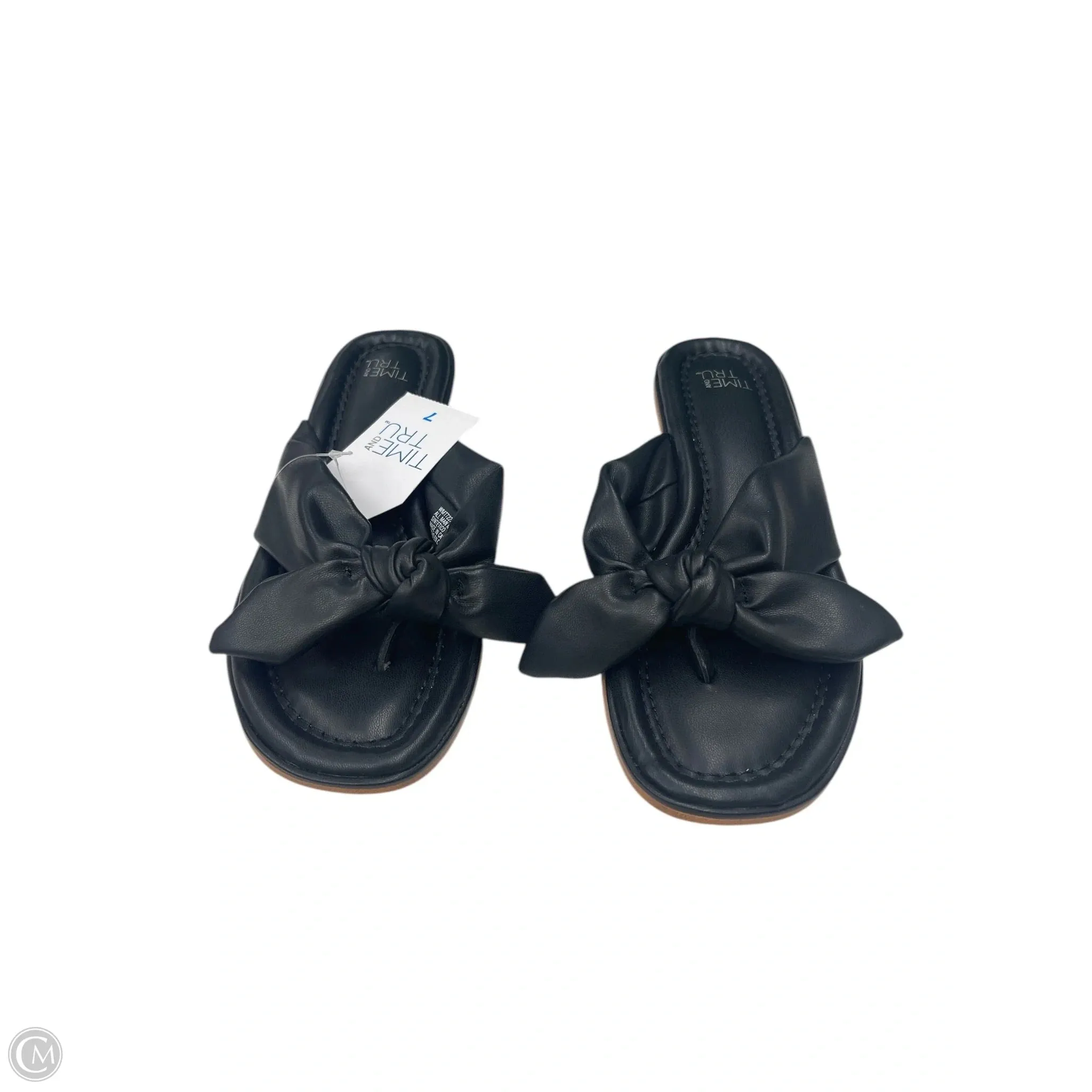 Sandals Flats By Time And Tru In Black, Size: 7