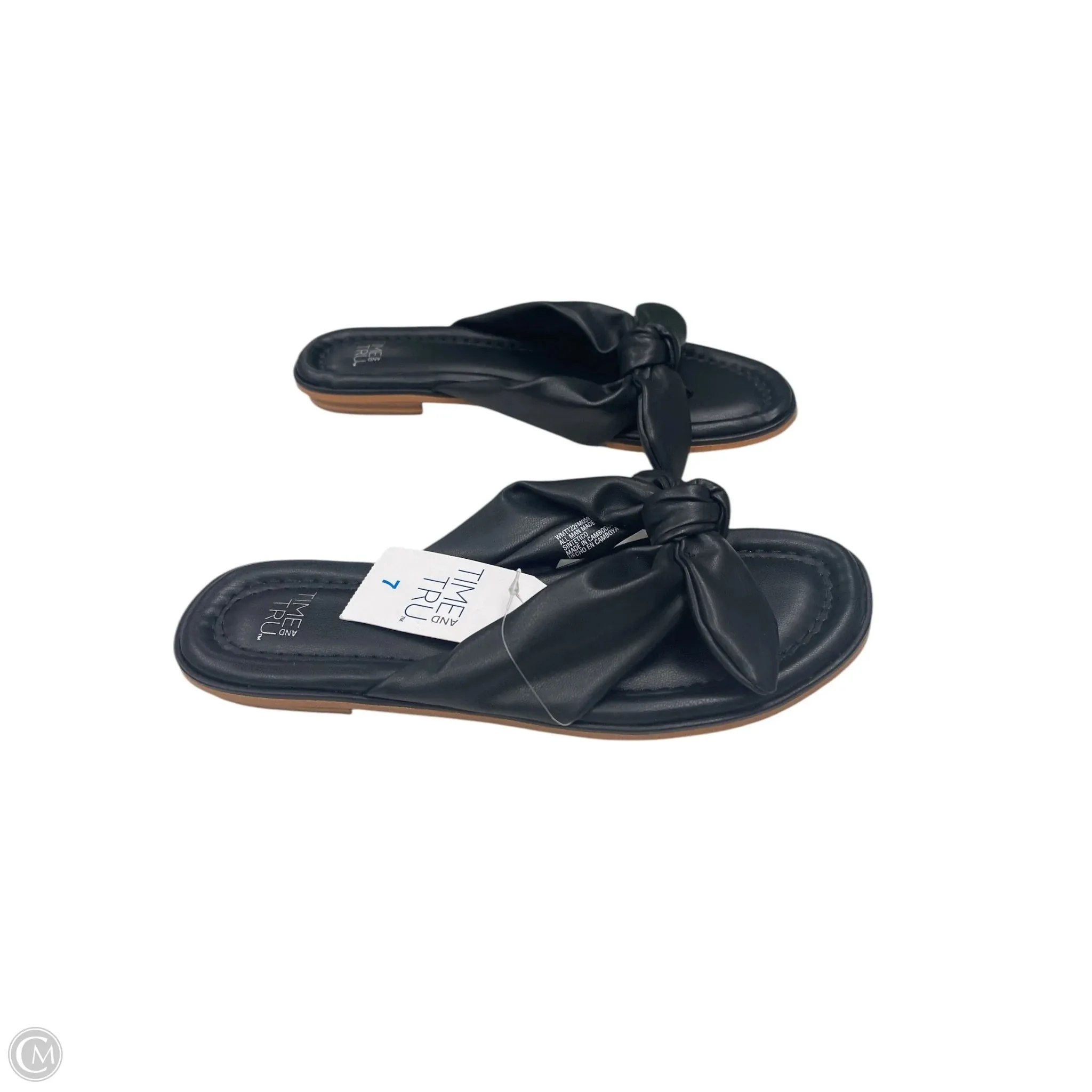 Sandals Flats By Time And Tru In Black, Size: 7
