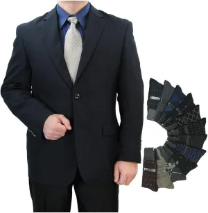Sharp Hand Tailored Men 2B Dress Blazer w/1 Pair of Socks, Size 36S-56L
