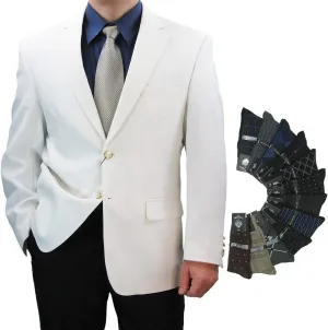 Sharp Hand Tailored Men 2B Dress Blazer w/1 Pair of Socks, Size 36S-56L