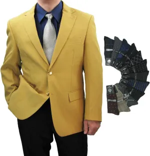 Sharp Hand Tailored Men 2B Dress Blazer w/1 Pair of Socks, Size 36S-56L