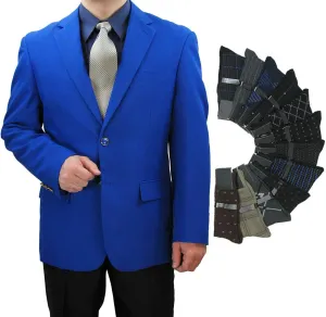 Sharp Hand Tailored Men 2B Dress Blazer w/1 Pair of Socks, Size 36S-56L