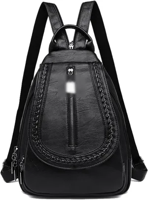 Shoulder leather zipper chest bag, travel backpacks, women's school bags