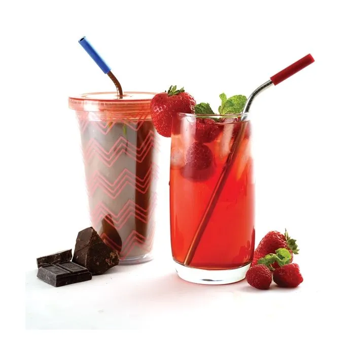 Silicone Tip Straw Set/4