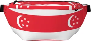 Singapore Flag Stylish Crossbody Waist Pack - Versatile And Compact Travel Pouch For Hands-Free Storage