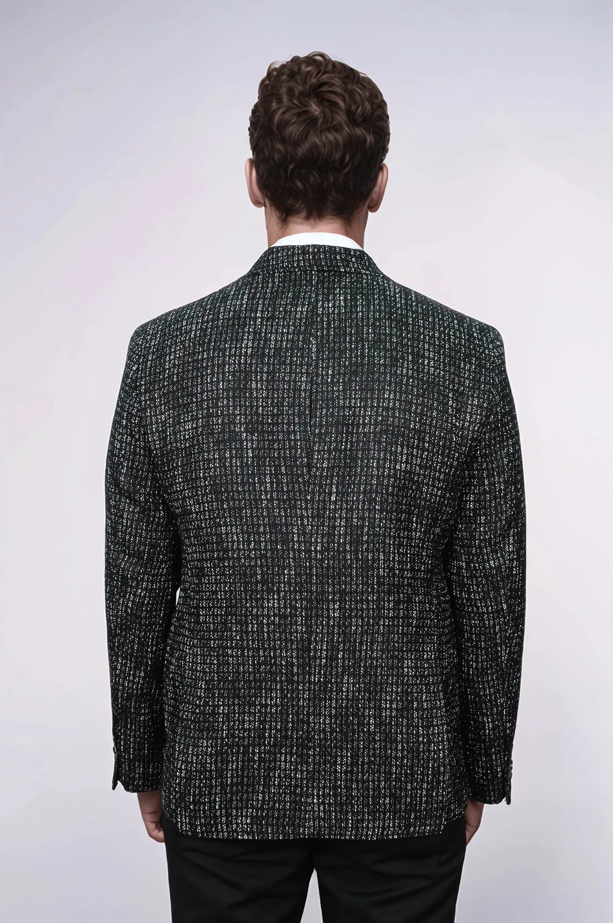 Slim Fit Patterned Sport Black Men Blazer - Wessi