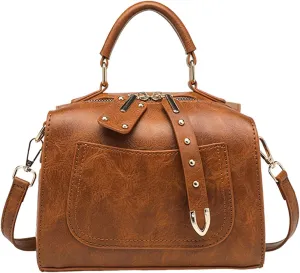 Slouchy Tote Purses Ladies Soft Leather Retro Simple Fashion Small Square Bag Shoulder Bag Handbag Handbag Large