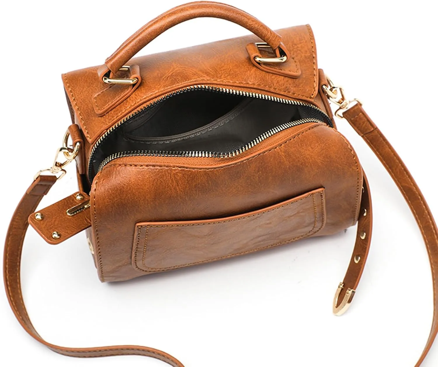 Slouchy Tote Purses Ladies Soft Leather Retro Simple Fashion Small Square Bag Shoulder Bag Handbag Handbag Large