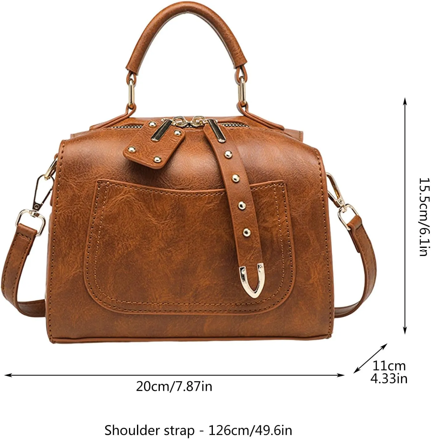 Slouchy Tote Purses Ladies Soft Leather Retro Simple Fashion Small Square Bag Shoulder Bag Handbag Handbag Large