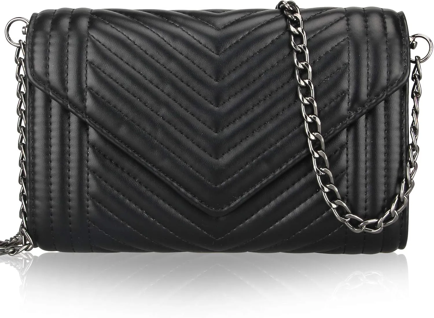 Small Leather Crossbody Bag for Women Clutch Purse Cross Body Purse Shoulder Bags with Chain Strap Quilted Purses