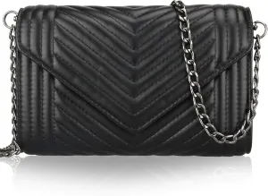 Small Leather Crossbody Bag for Women Clutch Purse Cross Body Purse Shoulder Bags with Chain Strap Quilted Purses