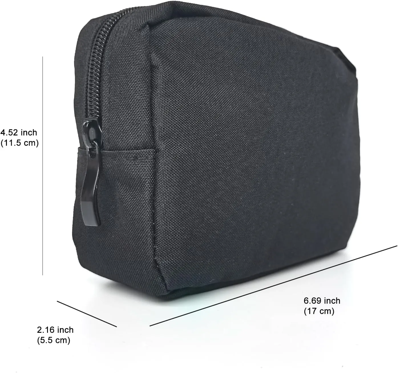 Small Makeup Bag For Purse, 2 Pack Travel Zippered Pouch, Portable Versatile Mini Organizer Toiletry Cosmetic Bag Nylon Electronics Accessories Storage Pouch For Women Men (Black)