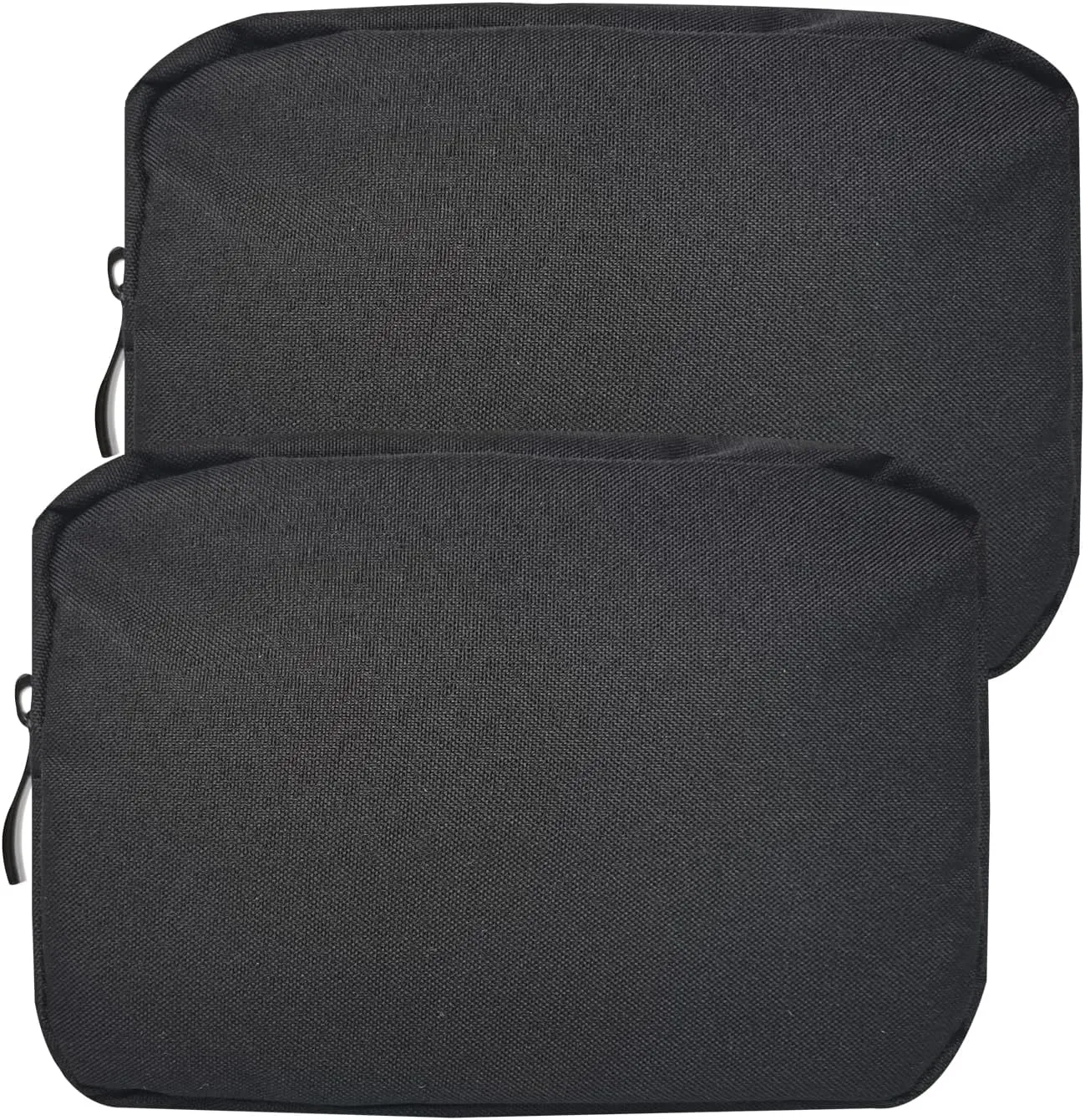 Small Makeup Bag For Purse, 2 Pack Travel Zippered Pouch, Portable Versatile Mini Organizer Toiletry Cosmetic Bag Nylon Electronics Accessories Storage Pouch For Women Men (Black)