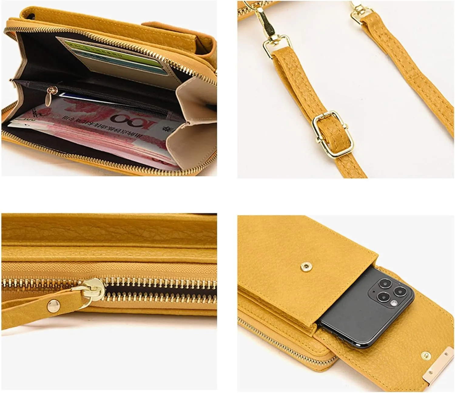 Small Shoulder Bag Large Capacity PU Mobile Phone Bag Ladies Handbag Single Zipper Vertical Crossbody Mobile