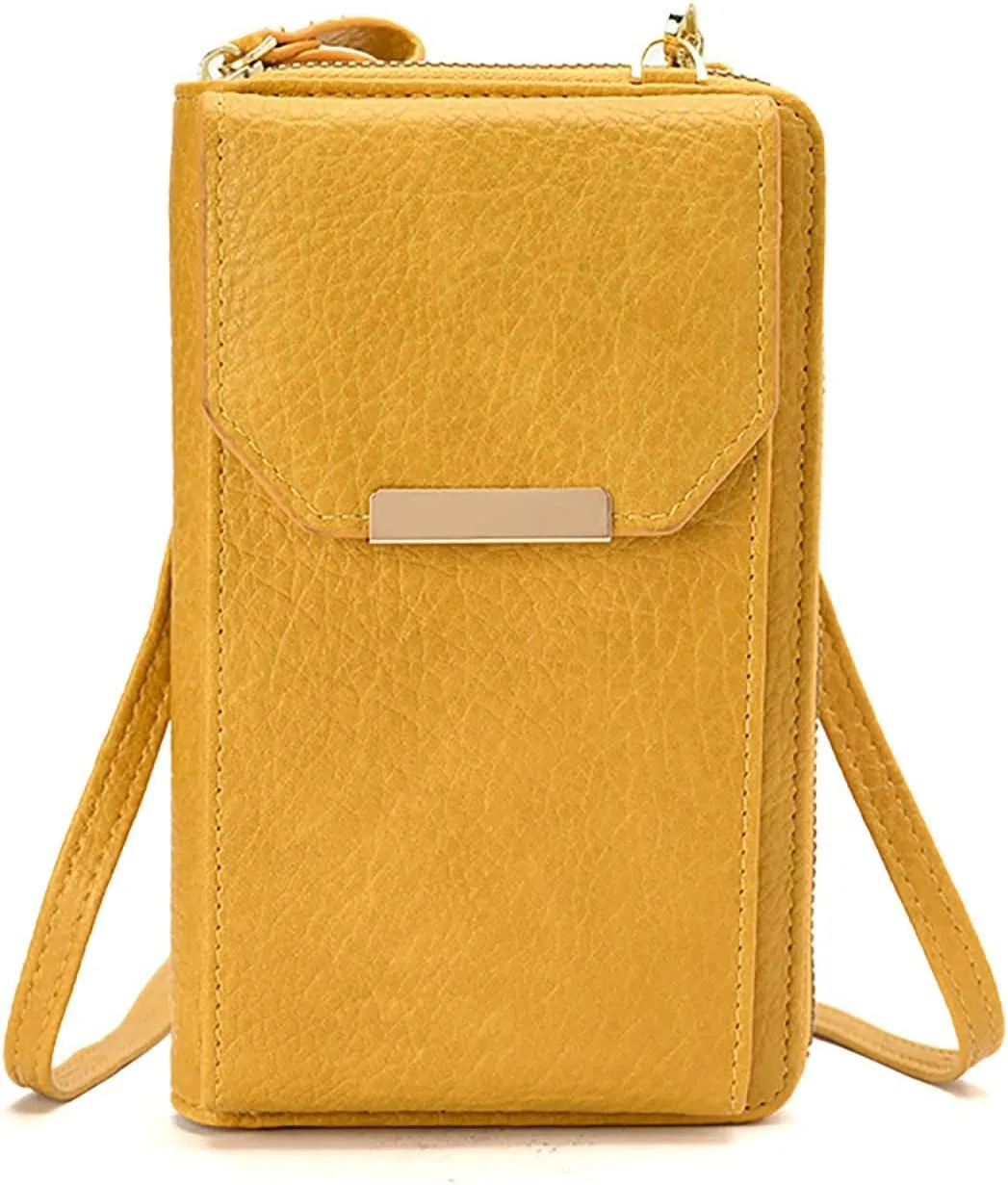 Small Shoulder Bag Large Capacity PU Mobile Phone Bag Ladies Handbag Single Zipper Vertical Crossbody Mobile