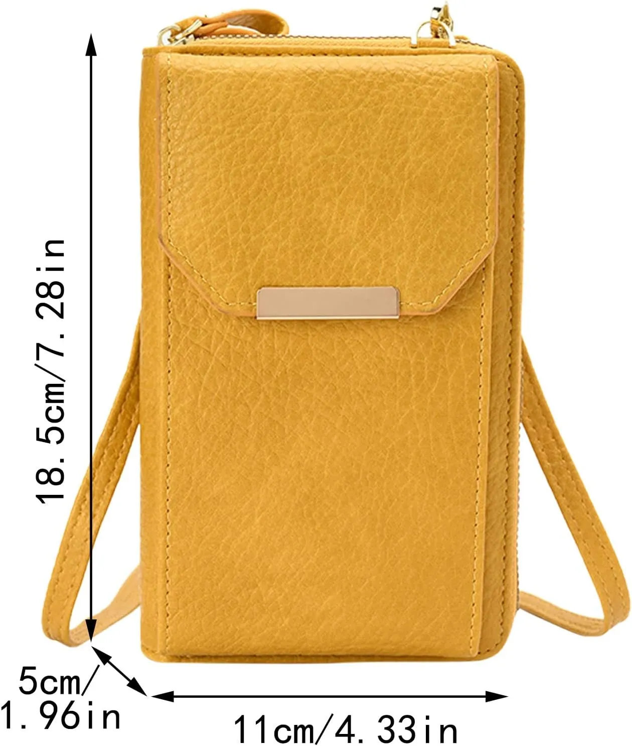 Small Shoulder Bag Large Capacity PU Mobile Phone Bag Ladies Handbag Single Zipper Vertical Crossbody Mobile