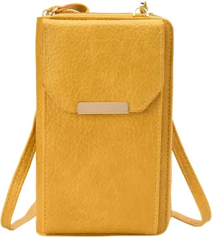 Small Shoulder Bag Large Capacity PU Mobile Phone Bag Ladies Handbag Single Zipper Vertical Crossbody Mobile
