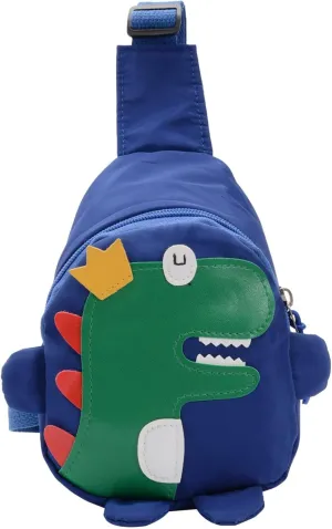 Small Sling Backpack Crossbody Bag Girls And Boys Childrens Fashion Cartoon Dinosaur Chest Bag Nylon Adjustable