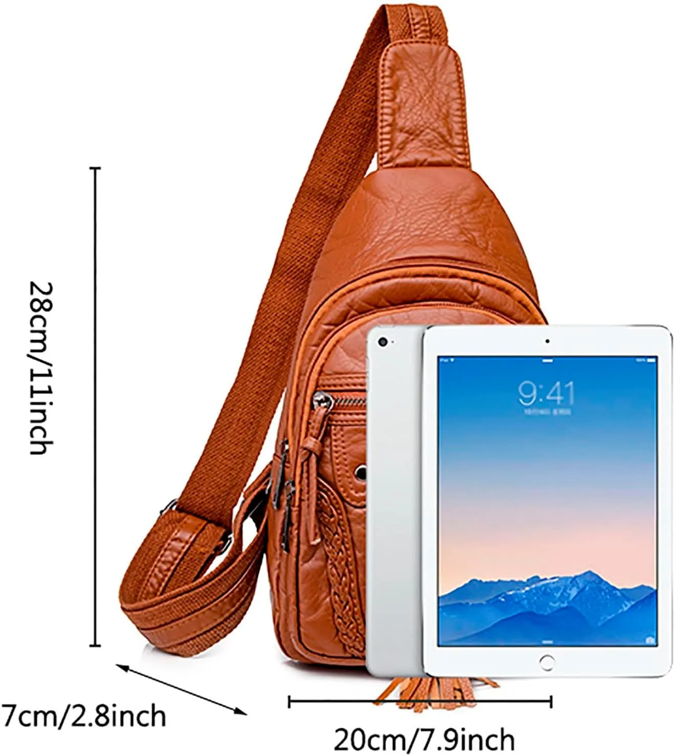 Small Sling Backpack Crossbody Bag Women Chest Bag Sling Bag Small Crossbody PU Leather Satchel Daypack Fashion