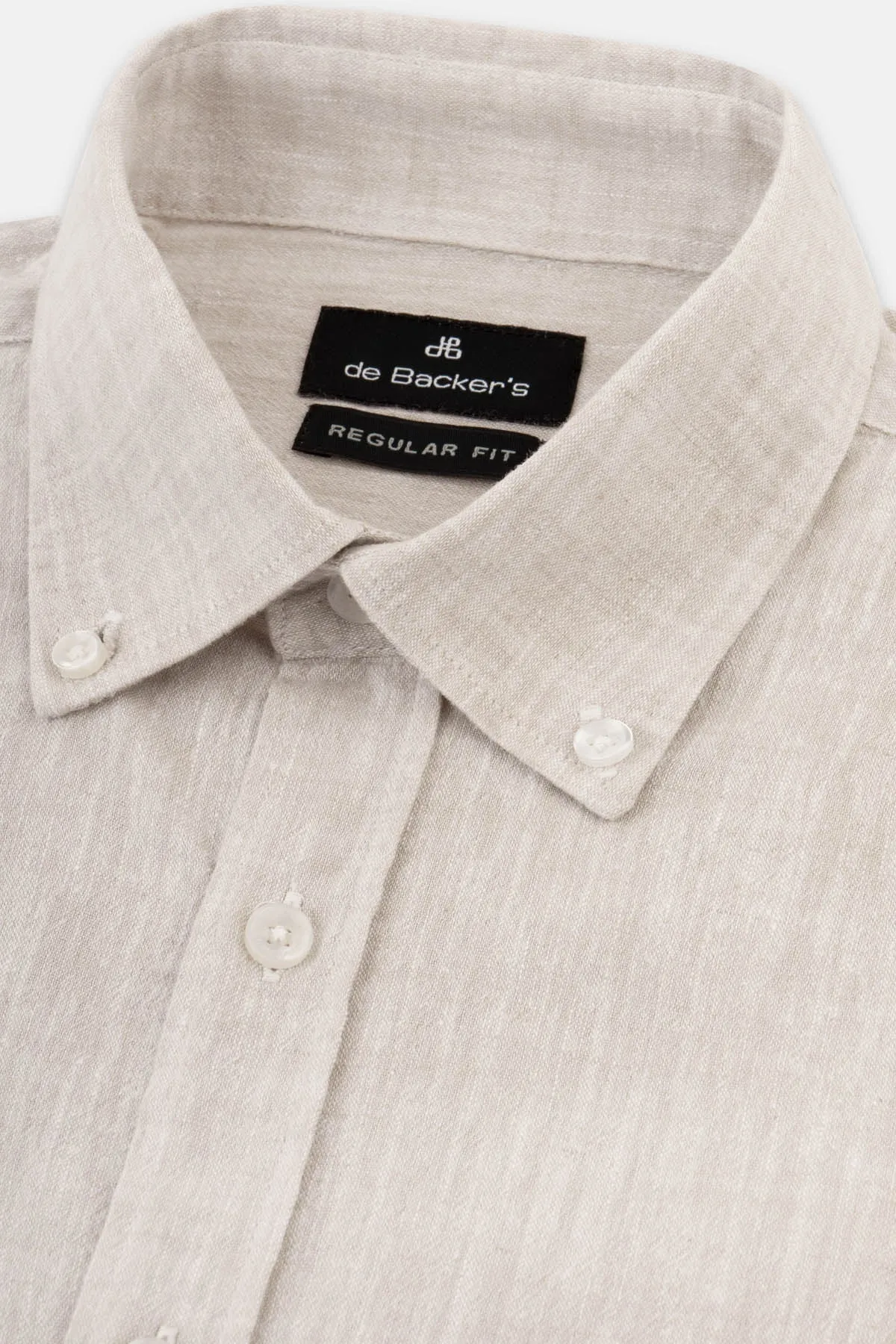 Solid Timberwolf Beige Linen Casual Shirt