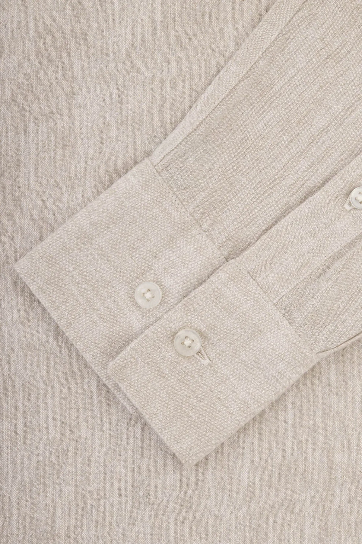 Solid Timberwolf Beige Linen Casual Shirt