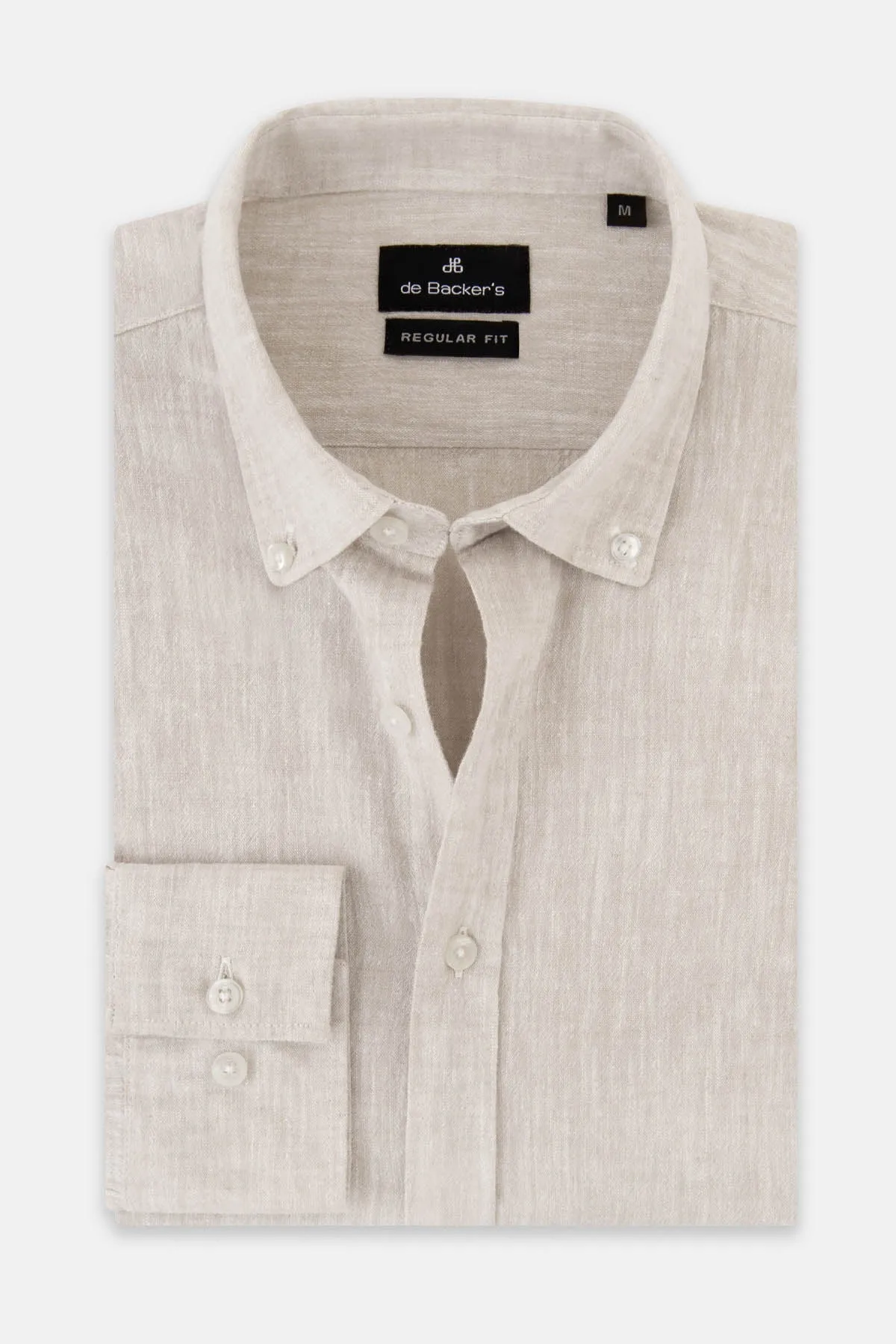 Solid Timberwolf Beige Linen Casual Shirt