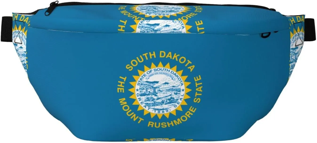 South Dakota Flag Stylish Crossbody Waist Pack - Versatile And Compact Travel Pouch For Hands-Free Storage