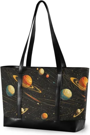 Space Planet professional diaper bag tote with zipper for commuter with Personalized bolso para laptop
