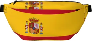 Spanish Flag Stylish Crossbody Waist Pack - Versatile And Compact Travel Pouch For Hands-Free Storage