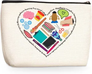 Speech Therapy Gifts Speech Therapist Gift Funny Makeup Bag SLP Gifts for Speech Language Pathologist Appreciation Gifts for Women Coworker Her Friend Cosmetic Bag travel pouch Christmas Birthday