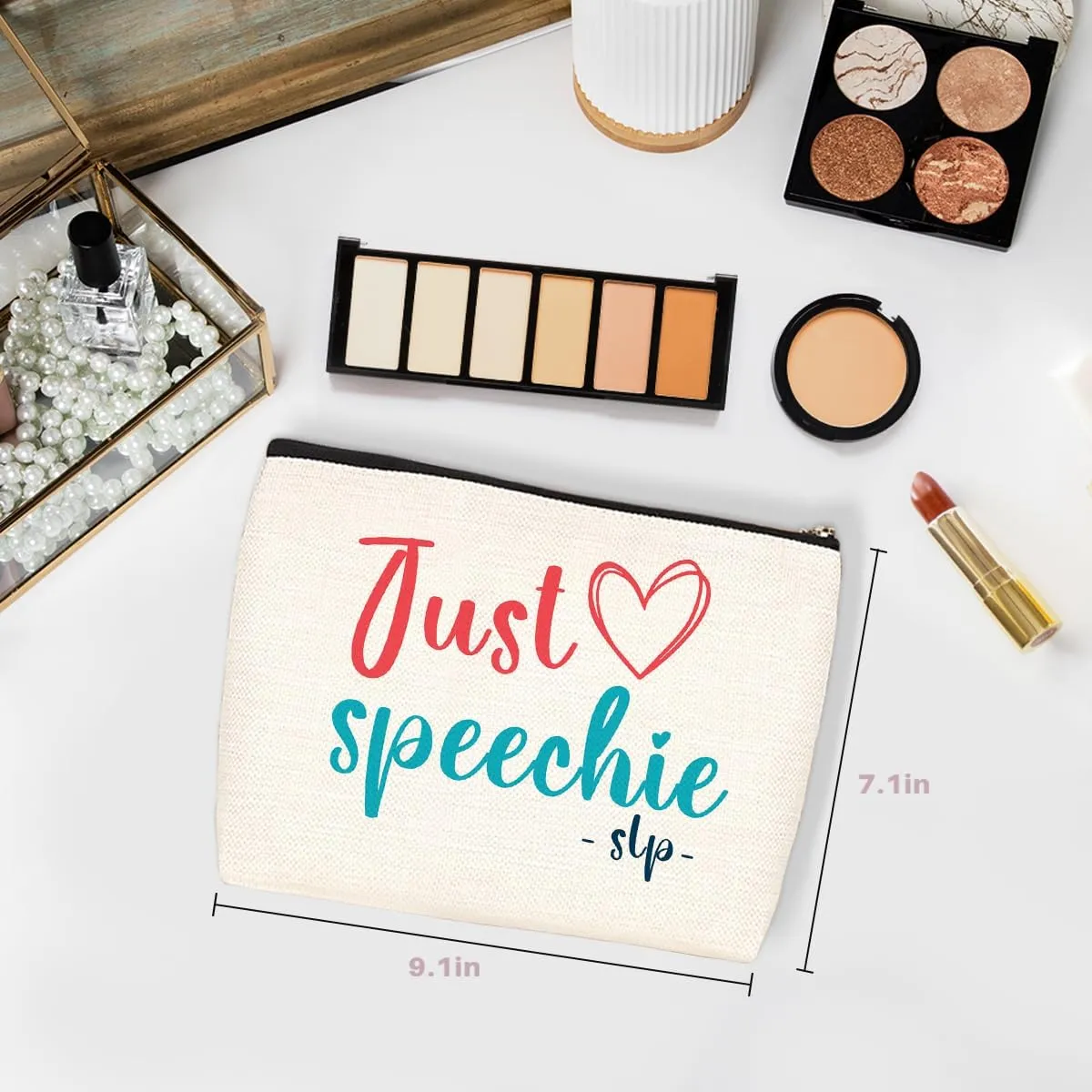 Speech Therapy Gifts Speech Therapist Gift Makeup Bag SLP Gifts for Speech Language Pathologist Appreciation Gifts for Women Teacher Coworker Bestie Cosmetic Bag travel pouch Christmas Birthday