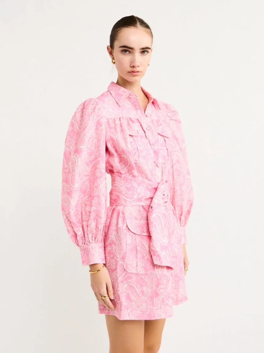 Steele Isabella Dress in Pink Paisley