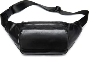 Stylish Fanny Packs for Women Luxury Lambskin Leather Waist Bag For Party Club Hands-Free Hip Purse Belt Pouch Bumbag Black Flap