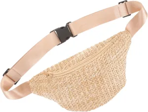 Summer Straw Bag Straw Summer Crossbody Bag Waist Pack Compact Chest Pouch for Travel School Shopping Key Ring
