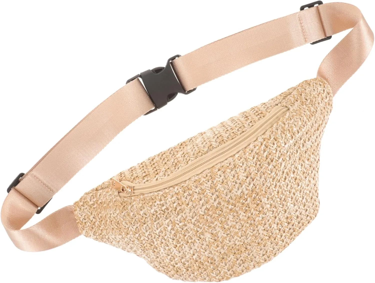 Summer Straw Bag Straw Summer Crossbody Bag Waist Pack Compact Chest Pouch for Travel School Shopping Key Ring