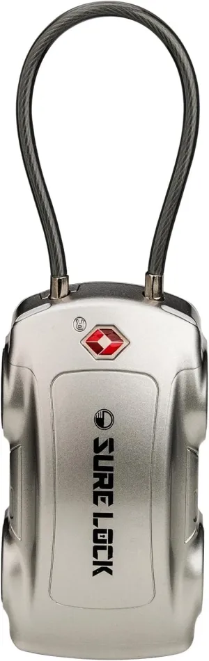 SURE LOCK TSA007 Approved 4-Digit Combination Luggage Lock - Car Shape Design Travel Lock for Suitcases, Backpacks & Gym Bags (10,000 Combos, 1 Pack Grey)