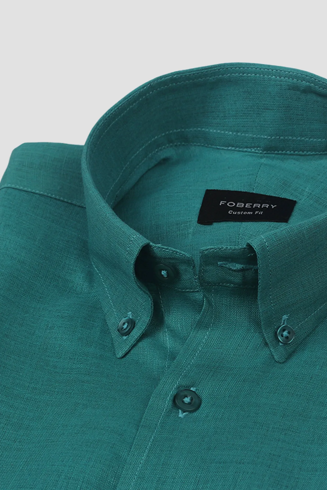 Teal Green Italian Linen Shirt
