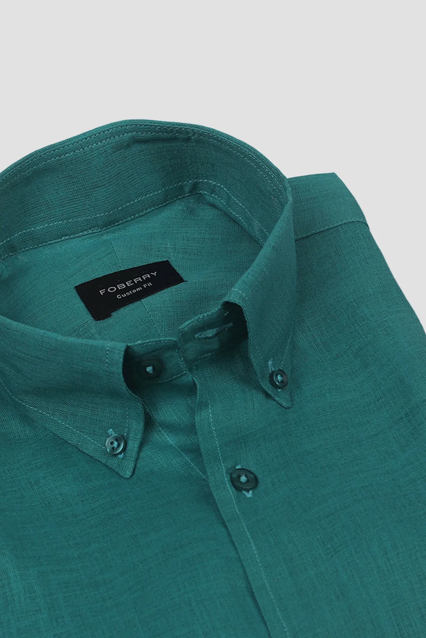 Teal Green Italian Linen Shirt