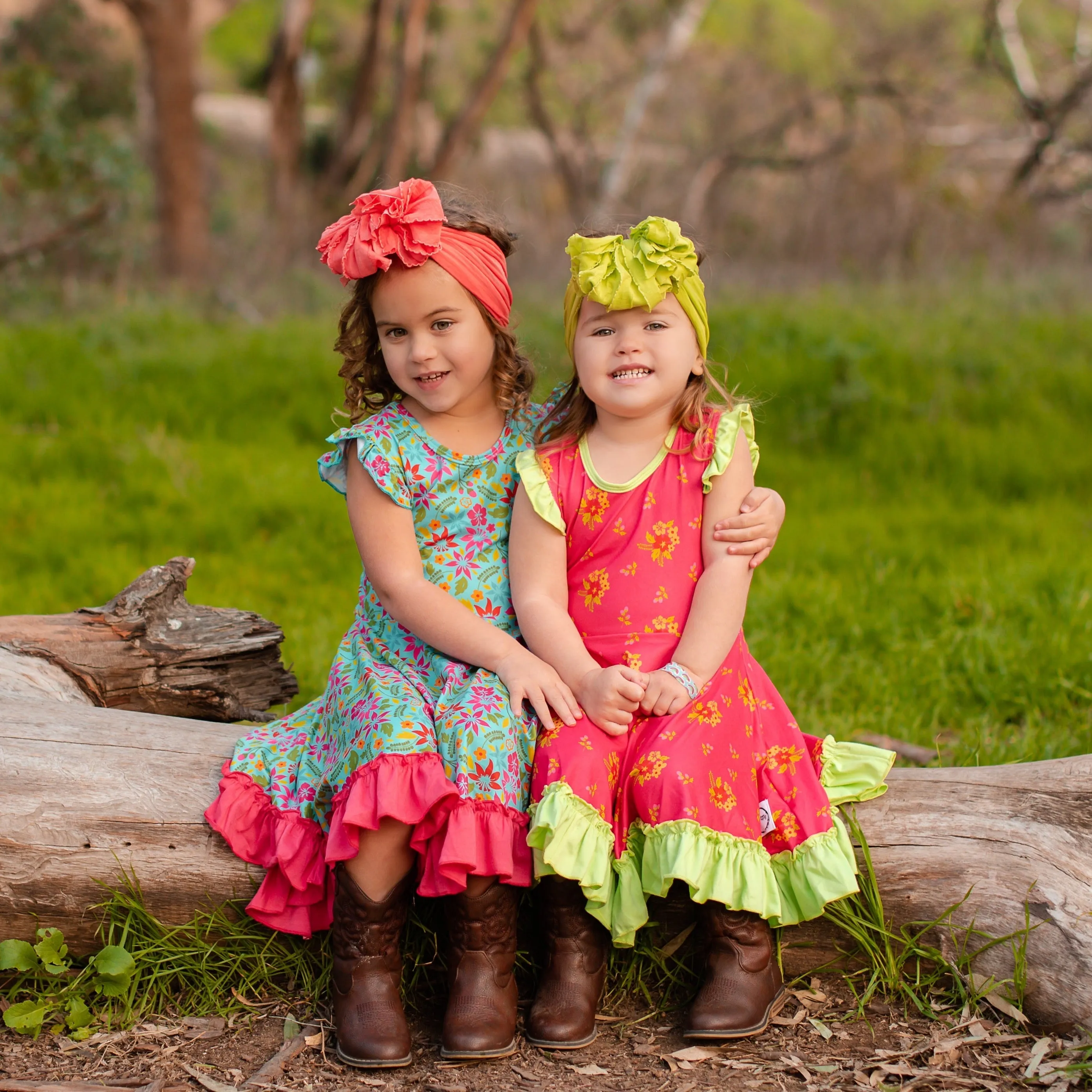 Teal Hawaiian Twirl Dress