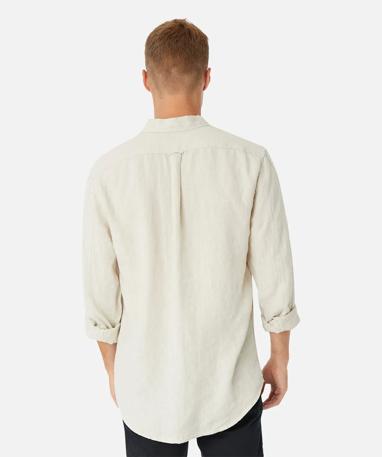 The Tennyson Linen L/s Shirt - Oatmeal