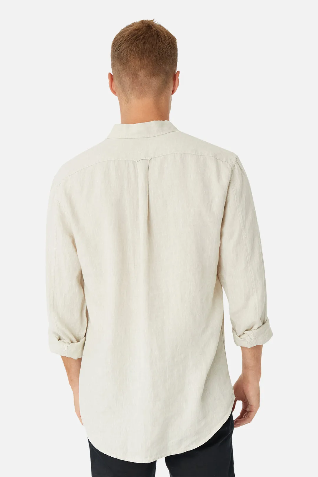 The Tennyson Linen L/s Shirt - Oatmeal