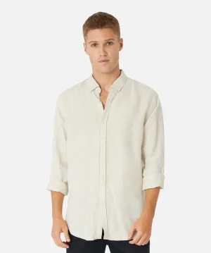 The Tennyson Linen L/s Shirt - Oatmeal