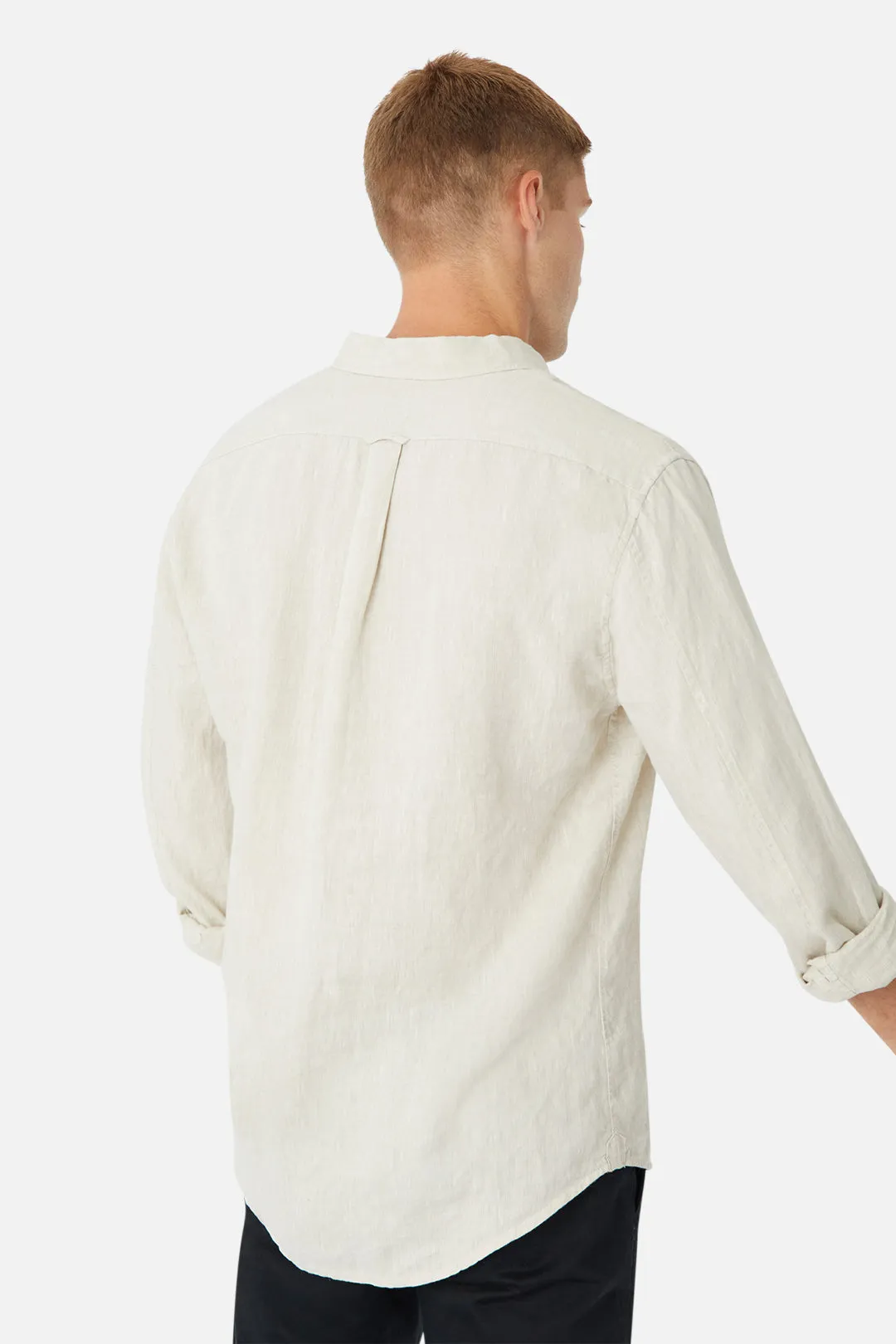 The Tennyson Linen L/s Shirt - Oatmeal